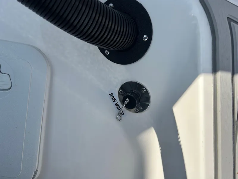 Slide: The Image of Sea Fox 228 Traveler 2025 boat raw water intake detail. - 18