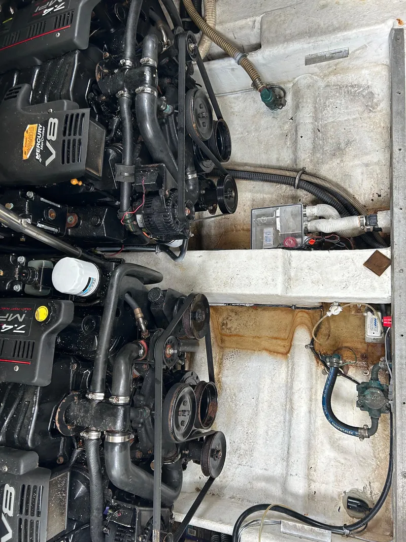 Slide: The Image of Engine compartment of a 2000 Formula 34 PC boat with dual V8 engines. - 20