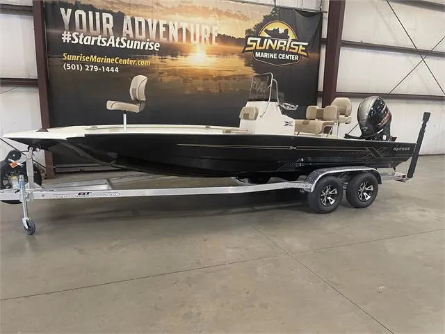 Slide: The Image of 2024 Xpress H22B boat with Yamaha 175 SHO engine on trailer at Sunrise Marine Center. - 3