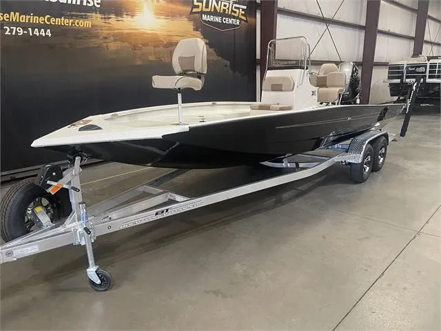 Slide: The Image of 2024 Xpress H22B boat with Yamaha 175 SHO engine on trailer at Sunrise Marine Center. - 4