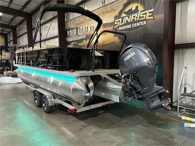 Slide: The Image of 2024 Veranda VR22RFL pontoon boat with Yamaha 150 engine at Sunrise Marine Center. - 8