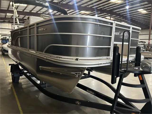 Slide: The Image of 2024 SunCatcher 20F W/Yamaha 90 SHO storage compartment with wiring. - 14