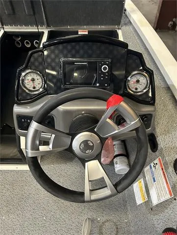 Slide: The Image of 2024 G3 Sportsman 1710 W/Yamaha 90 HP SHO boat dashboard and steering wheel. - 7