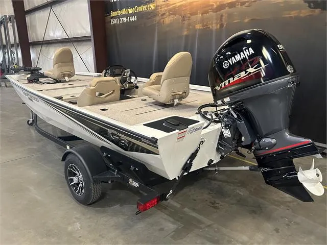 Slide: The Image of 2024 G3 Sportsman 1710 PFX boat with Yamaha 90 SHO engine in showroom. - 5