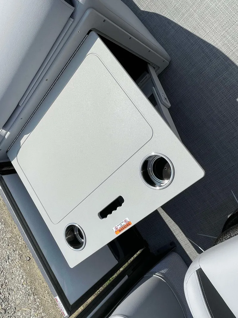 Slide: The Image of 2025 Bentley Pontoons Legacy 220 Swingback table with cup holders. - 11