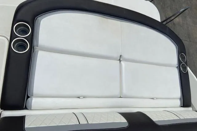 Slide: The Image of 2017 Sea Ray 280 SLX boat seating with cup holders. - 18