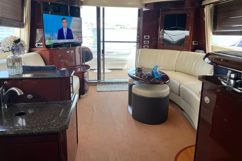 Slide: The Image of Luxurious interior of a 2007 Sea Ray 52 Sedan Bridge yacht with modern amenities. - 44