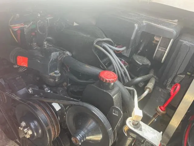 Slide: The Image of Engine compartment of a 1995 Monterey 296 Cruiser boat. - 17