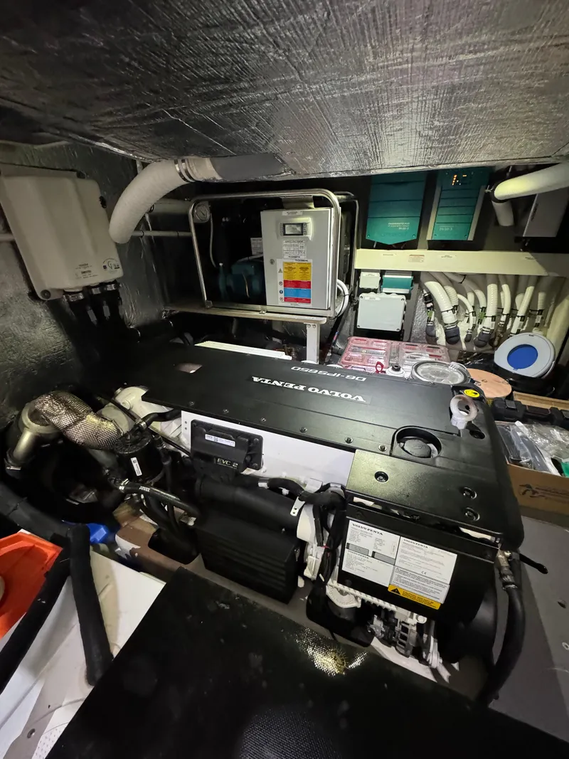 Slide: The Image of Engine room of 2023 Absolute 52 Navetta yacht with Volvo Penta engine. - 39