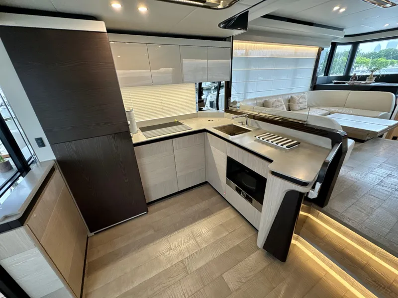 Slide: The Image of Luxurious kitchen interior of 2023 Absolute 52 Navetta yacht with modern design. - 8