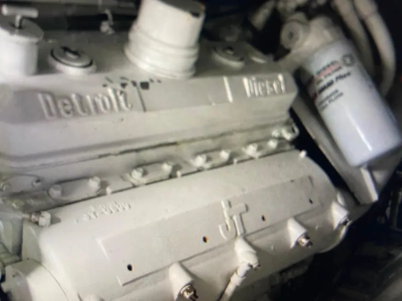 Slide: The Image of Detroit Diesel engine in a 1988 Ocean Yachts 55 Super Sport. - 45