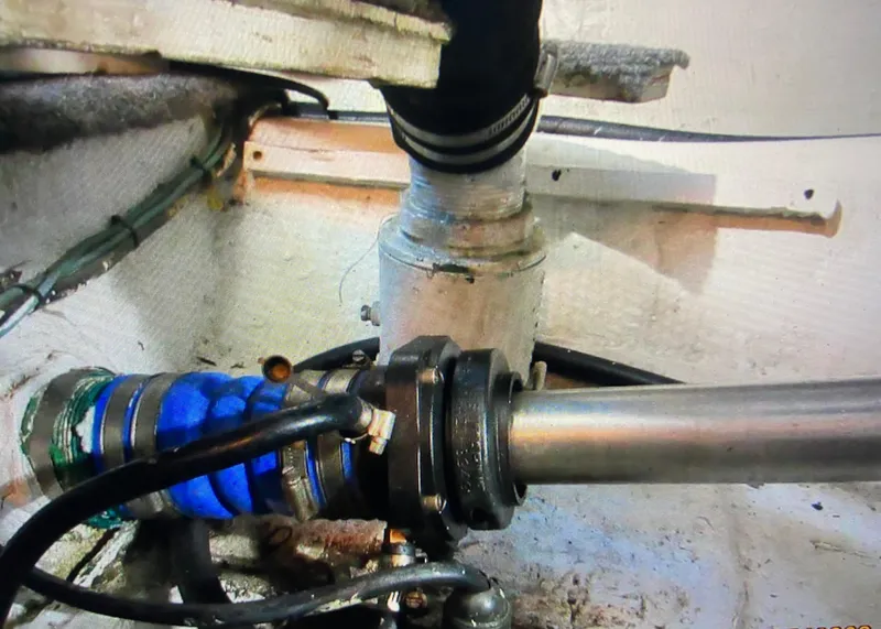 Slide: The Image of Engine room components of 1988 Ocean Yachts 55 Super Sport. - 46