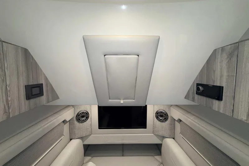 Slide: The Image of 2025 Formula 387 Center Console Fish cabin interior with modern design and audio system. - 75