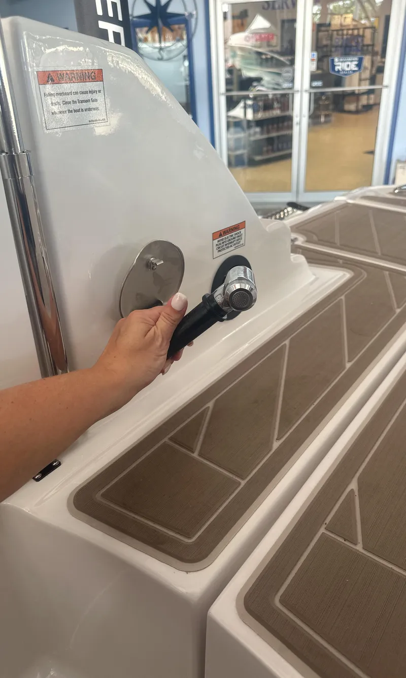 Slide: The Image of 2025 Monterey M45 boat interior with hand operating control panel. - 14