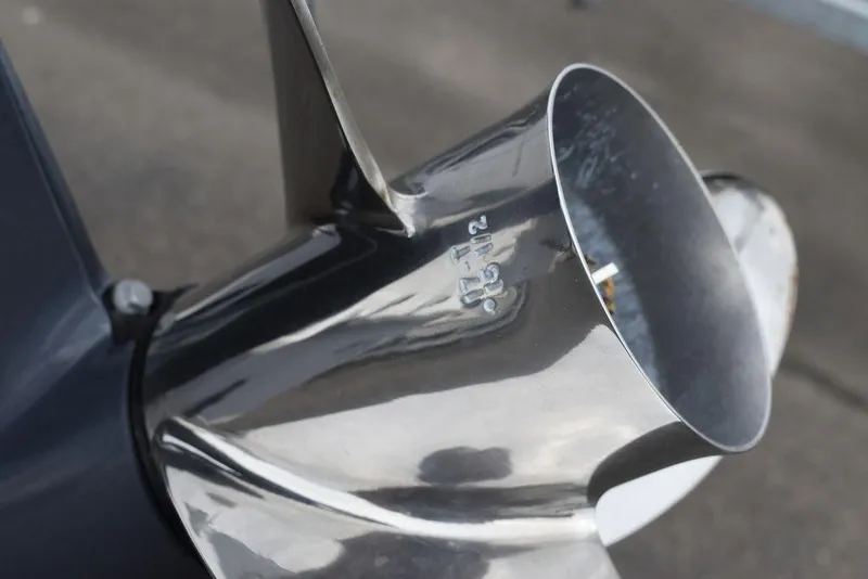 Slide: The Image of Close-up of a 2025 Key West 239 FS boat propeller. - 46