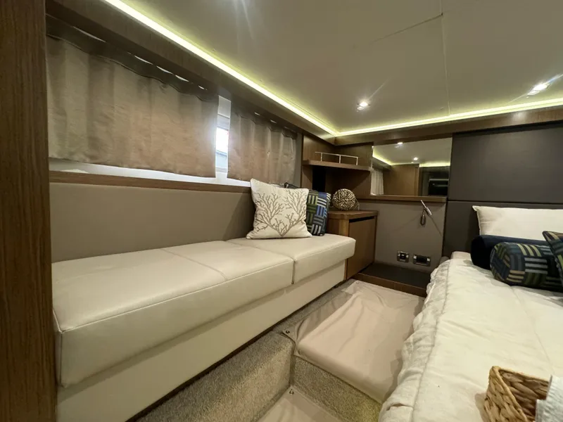 Slide: The Image of Luxurious interior of 2017 Sea Ray Sundancer yacht with elegant seating and decor. - 36