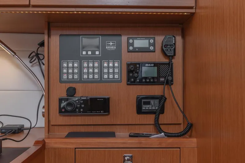 Slide: The Image of Control panel of 2022 Bavaria C50 yacht with navigation and communication equipment. - 47