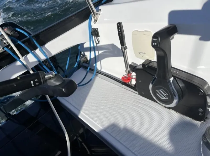 Slide: The Image of Cockpit of Corsair 880 Standard 2024 with throttle and controls. - 9