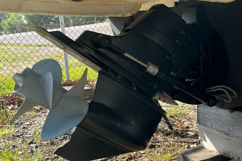 Slide: The Image of Close-up of 2007 Sea Ray 270 Amberjack boat propeller and stern drive. - 3