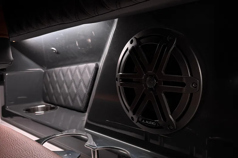 Slide: The Image of 2024 Cobalt R33 interior with JL Audio speaker and quilted panel. - 19