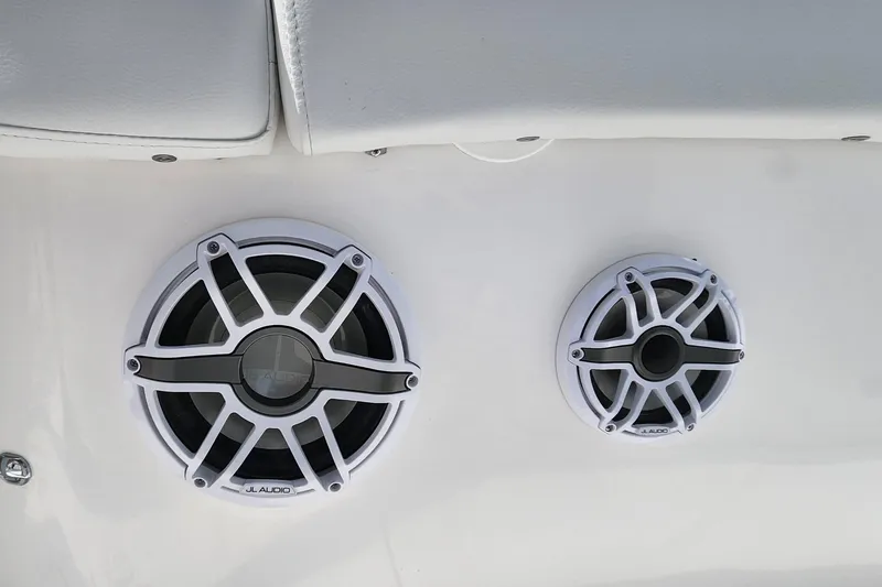 Slide: The Image of 2025 Sea Fox 288 Commander boat speakers, white marine audio system. - 22