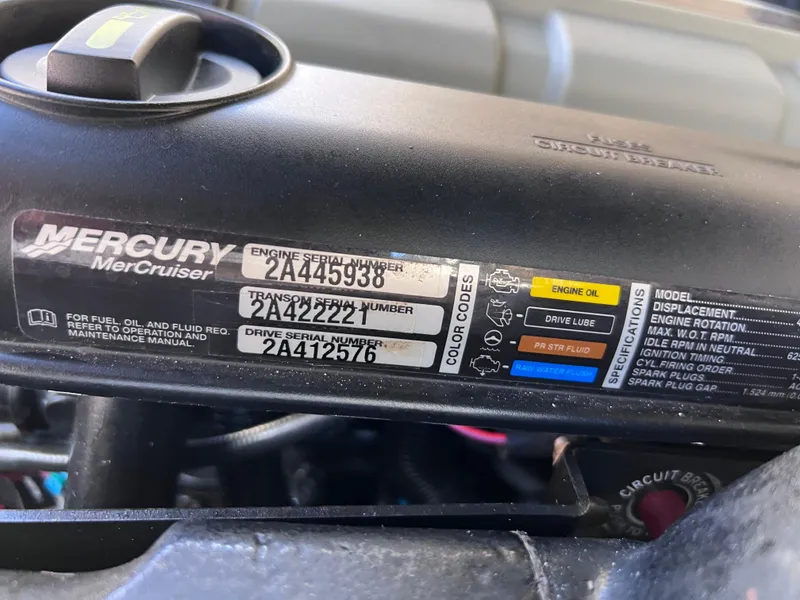 Slide: The Image of Mercury MerCruiser engine serial number on a 2016 Bayliner 195 Deck Boat. - 32