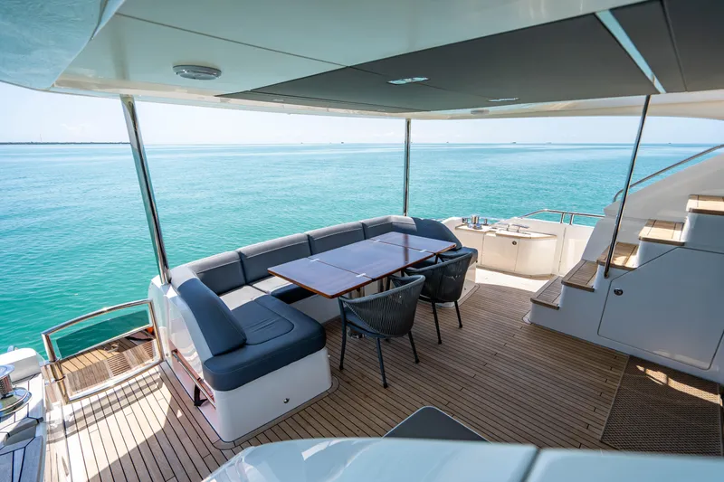 Slide: The Image of Spacious deck of 2018 Princess Y75 Motor Yacht with ocean view. - 21