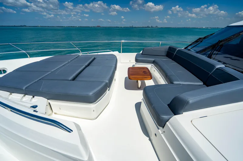 Slide: The Image of 2018 Princess Y75 Motor Yacht deck with luxurious seating and ocean view. - 28
