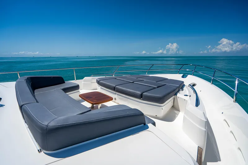Slide: The Image of Princess Y75 Motor Yacht 2018, luxurious deck seating with ocean view. - 30