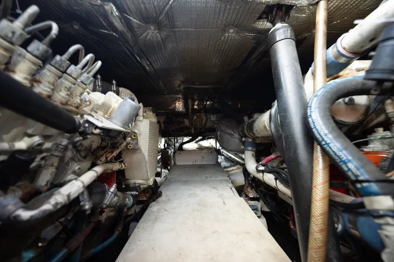 Slide: The Image of Engine room of a 1998 Little Harbor WhisperJet 36 boat. - 34