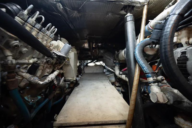 Slide: The Image of Engine room of a 1998 Little Harbor WhisperJet 36 boat. - 43