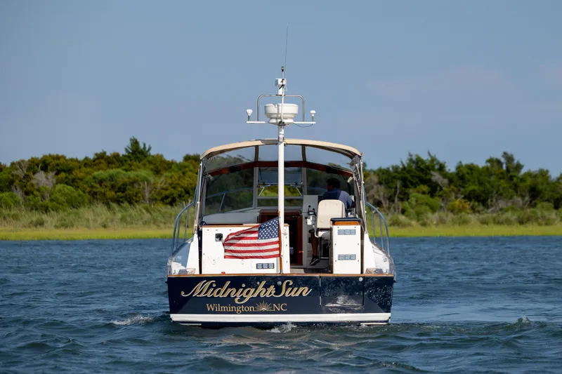 Slide: The Image of 1998 Little Harbor WhisperJet 36 boat named Midnight Sun on water, Wilmington, NC. - 5