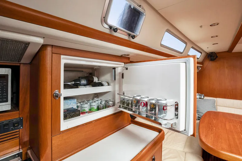 Slide: The Image of Open refrigerator in the galley of a 2001 Nautor Swan 48 yacht. - 37