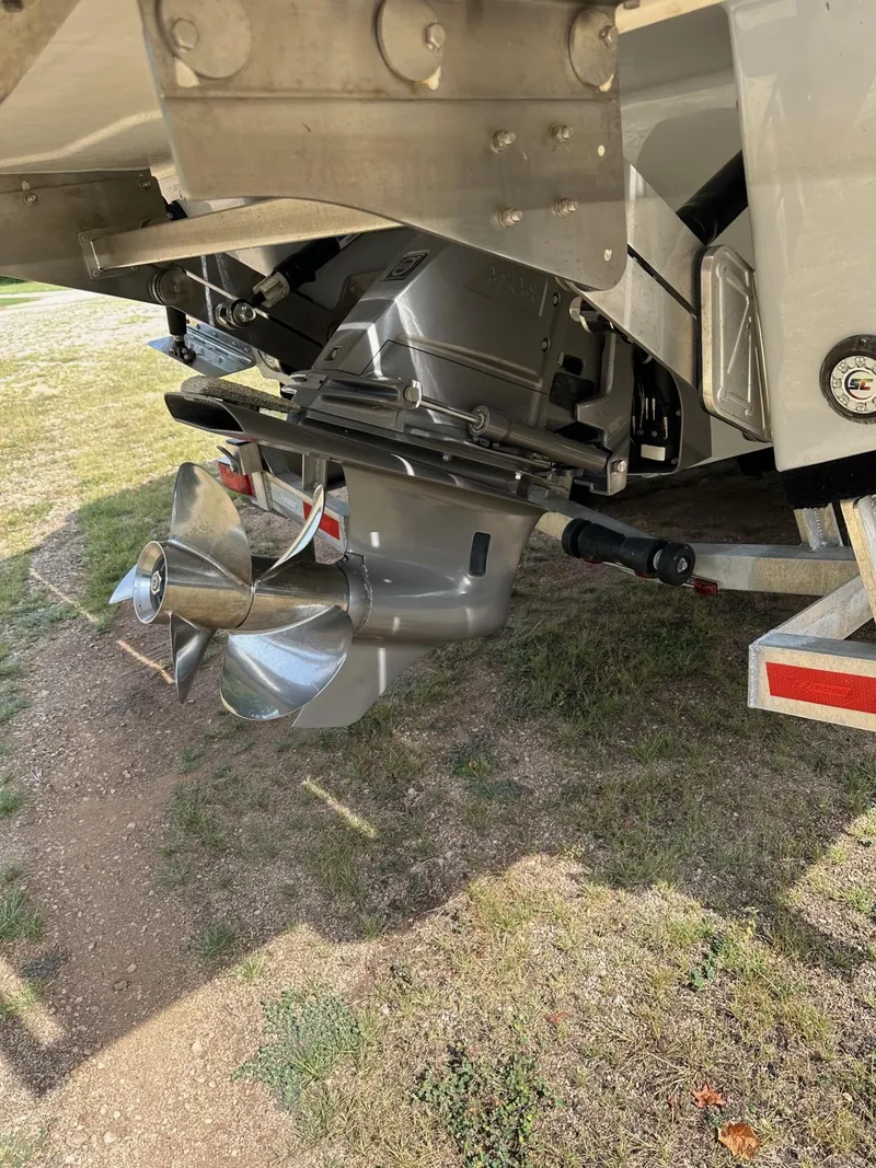 Slide: The Image of 2022 Cobalt A29 boat propeller and stern drive. - 15