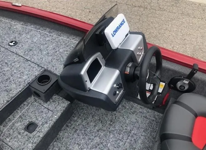Slide: The Image of 2025 Tracker Pro Team 175 TXW boat console with Lowrance electronics. - 16