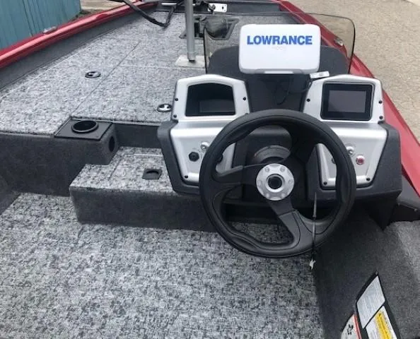 Slide: The Image of 2025 Tracker Pro Team 175 TXW boat dashboard with Lowrance electronics. - 19
