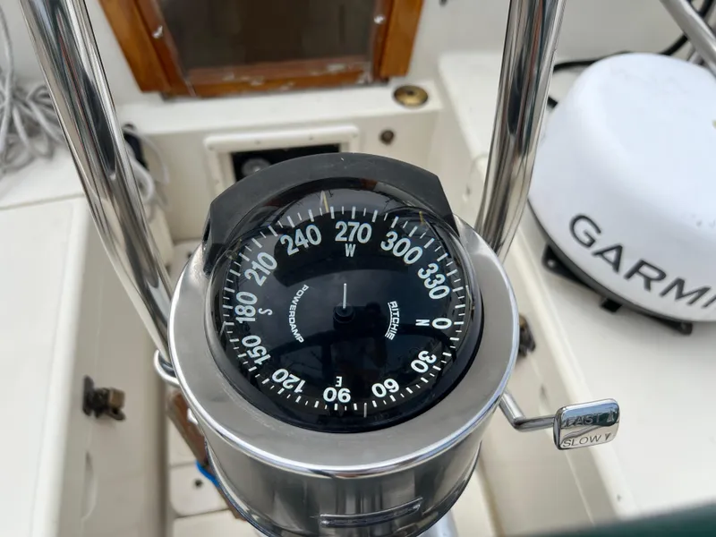 Slide: The Image of Compass and Garmin equipment on a 1994 Pacific Seacraft 34 sailboat. - 25