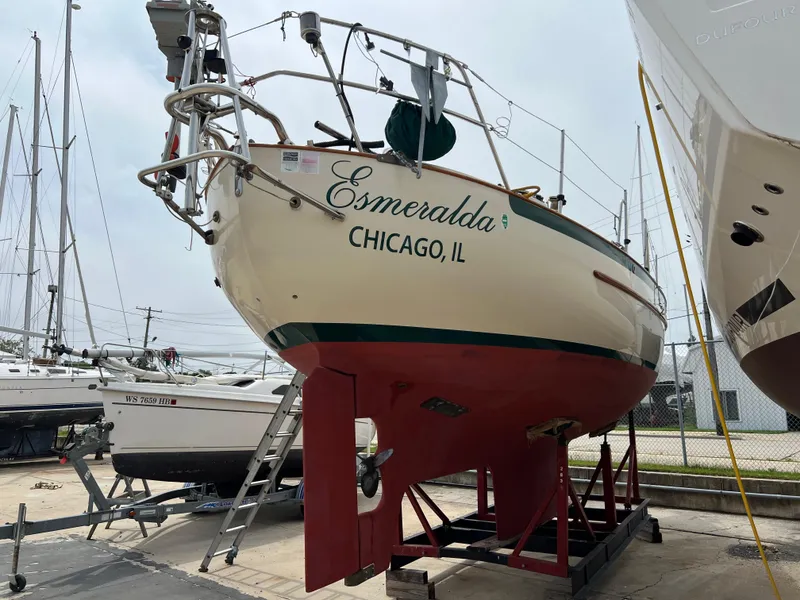 Slide: The Image of 1994 Pacific Seacraft 34 sailboat Esmeralda in dry dock, Chicago, IL. - 3