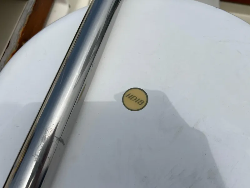 Slide: The Image of Close-up of 1994 Pacific Seacraft 34 boat detail with HD18 marking. - 30