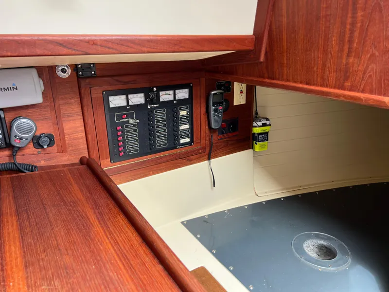 Slide: The Image of Electrical control panel on a 1994 Pacific Seacraft 34 sailboat. - 45
