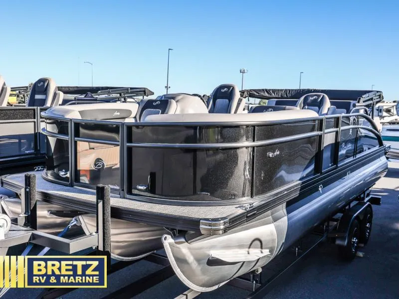 Slide: The Image of 2025 Aria Ultra-Lounge A22UC pontoon boat at Bretz RV & Marine dealership. - 3