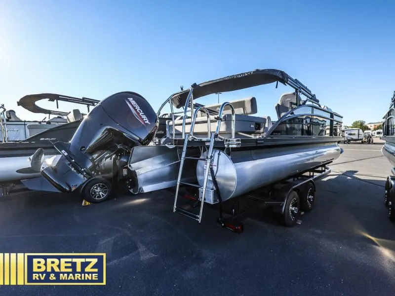 Slide: The Image of 2025 Aria Ultra-Lounge A22UC pontoon boat with Mercury engine at Bretz RV & Marine. - 4