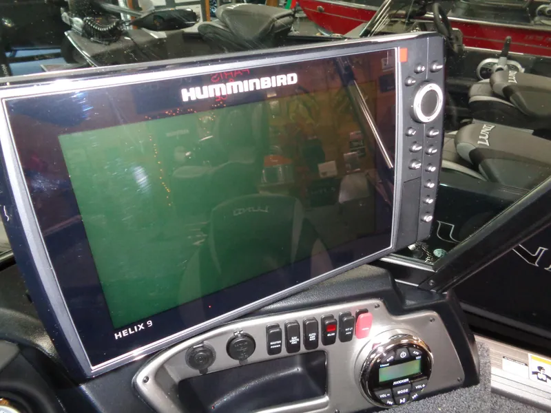 Slide: The Image of Humminbird Helix 9 fishfinder on 2024 Lund 1775 Impact XS boat dashboard. - 29