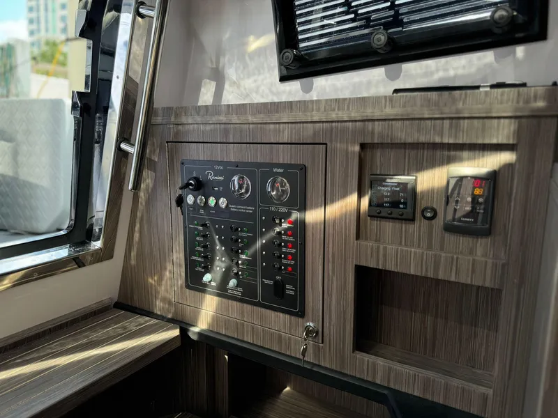 Slide: The Image of Control panel of the 2025 Ranieri CAYMAN 38.0 EXECUTIVE boat interior. - 22