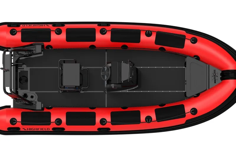 Slide: The Image of Aerial view of Highfield Patrol 500 boat, 2026 model. - 10