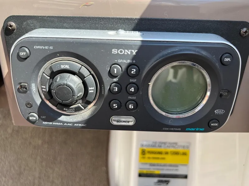 Slide: The Image of Sony marine stereo system on a 2008 Four Winns H200 boat. - 11