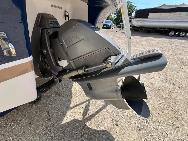 Slide: The Image of Close-up of a 2008 Four Winns H200 boat's Volvo Penta outdrive. - 4