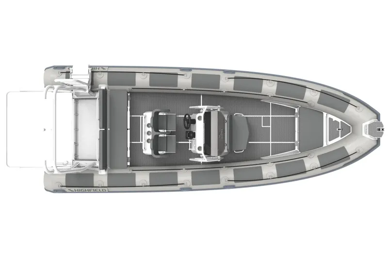 Slide: The Image of Aerial view of Highfield Patrol 860 boat, 2026 model. - 11