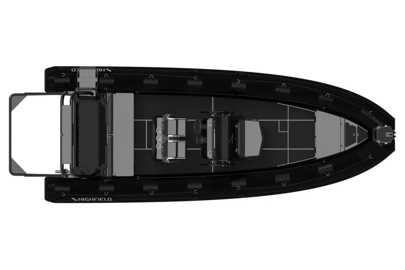 Slide: The Image of Top view of Highfield Patrol 860 boat, model 2026. - 9