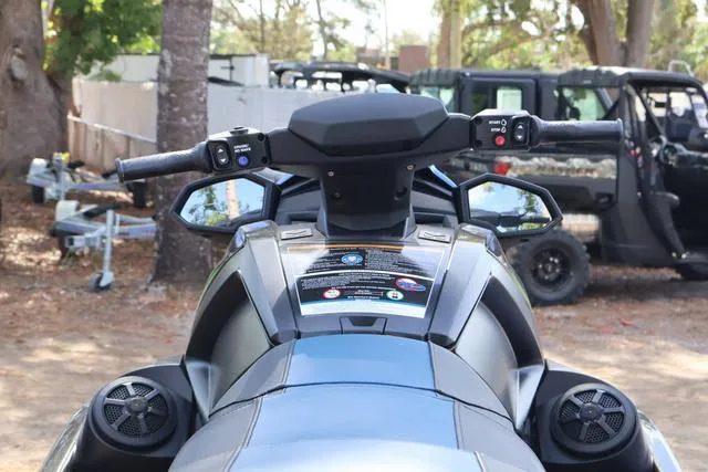 Slide: The Image of 2024 Yamaha Marine Waverunner VX Deluxe with audio, black, parked outdoors. - 6